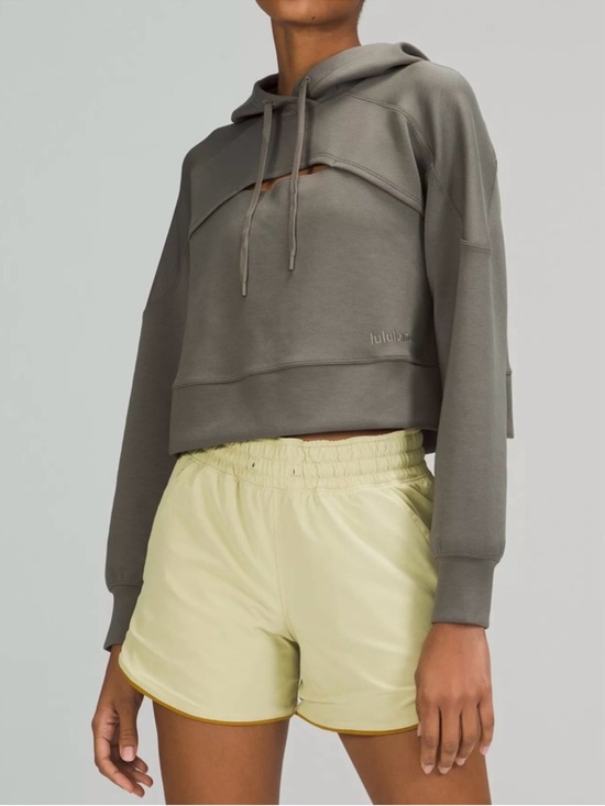 lululemon athletica Tops - Lululemon Get Centred Crop Hoodie Size 12 Grey Sage